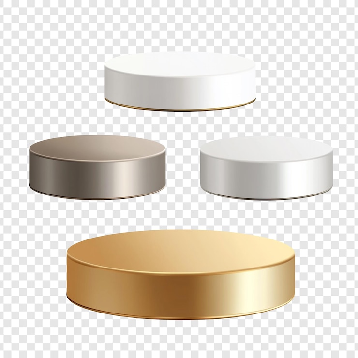 PSD realistic round podiums