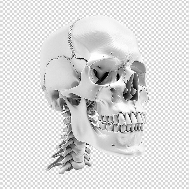 PSD realistic skull isolated on transparent background png