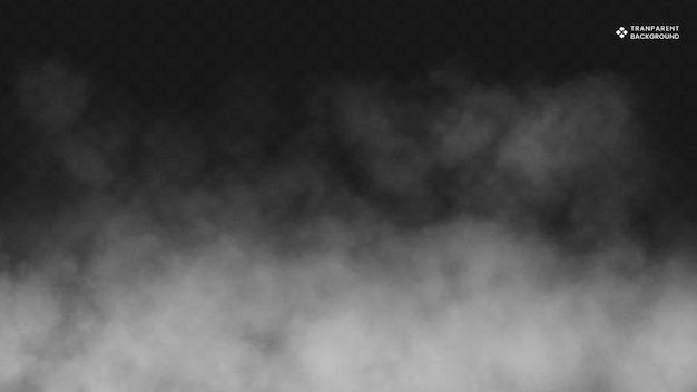 Realistic smoke or fog effect against a transparent backdrop