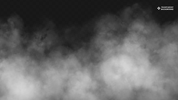 Realistic smoky fog with a transparent background