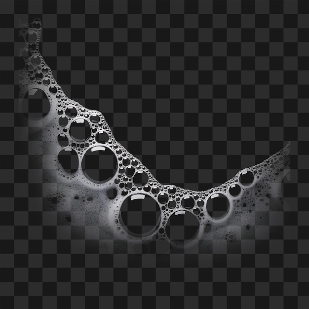 Realistic Soap Bubbles Foam Border Transparent Background for Cleaning and Design Projects PNG