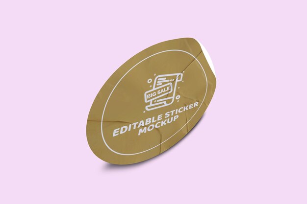 Realistic Sticker Mockup Design PSD Template Promozione etichetta tag Mockup