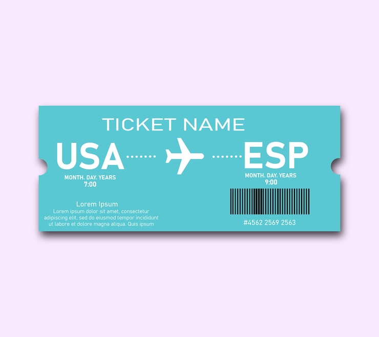 PSD realistic ticket mockup design psd template