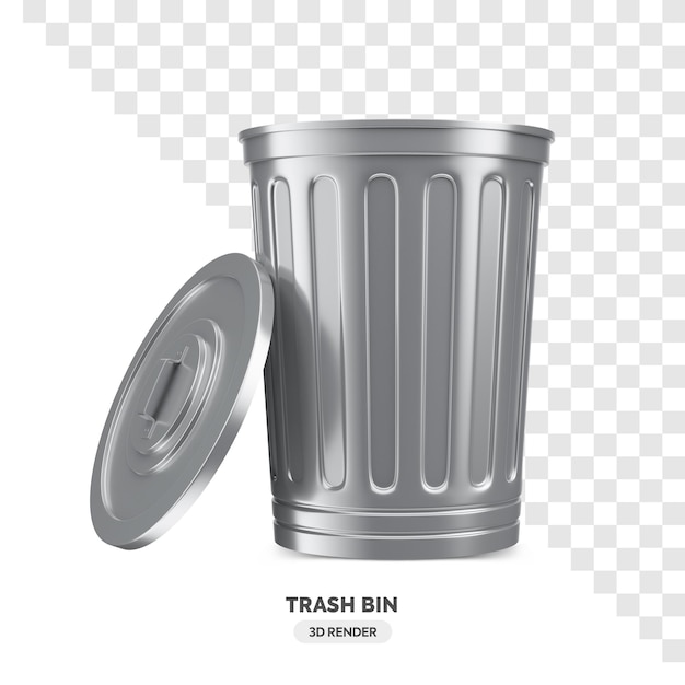 realistic trash bin 3d render