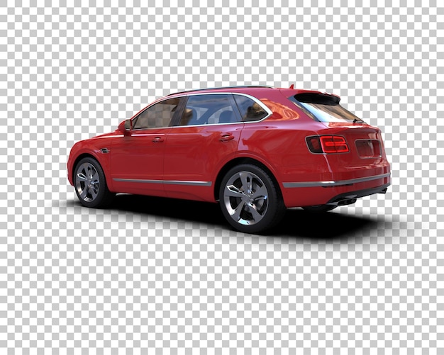 Realistické SUV izolované na pozadí, 3D renderování, ilustrace