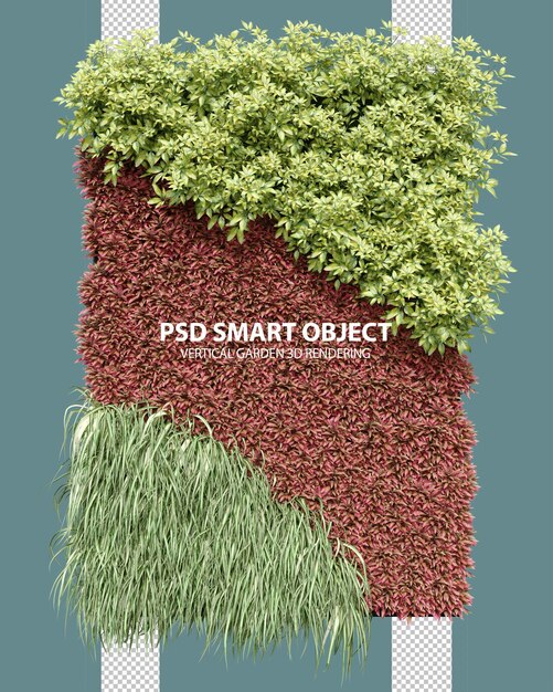 Realistico giardino verticale rendering 3d di oggetti isolati