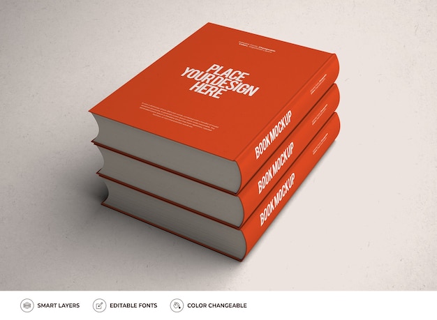 Realistico libro a copertina rigida Mockup Design