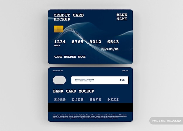 Realistico mockup di carta di credito design isolato