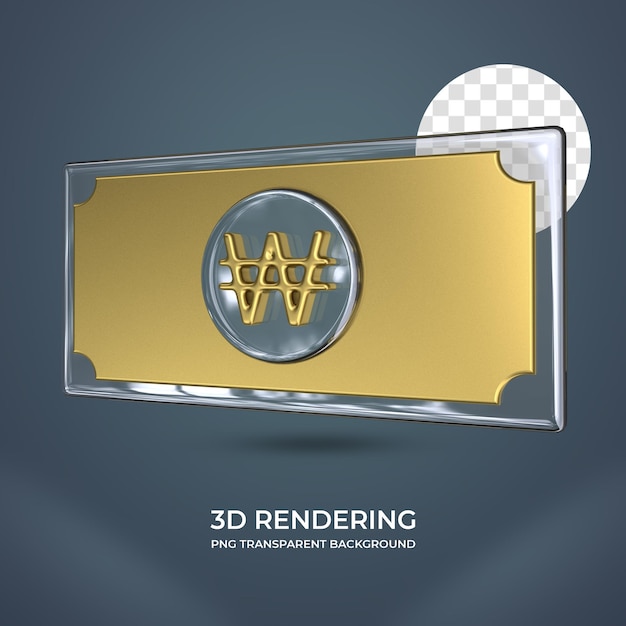 Realistisch gewonnene währung 3d-rendering transparenter hintergrund