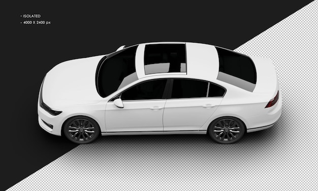 PSD realistisch isoliert realistisch matte white sedan luxus elegant city car von oben links