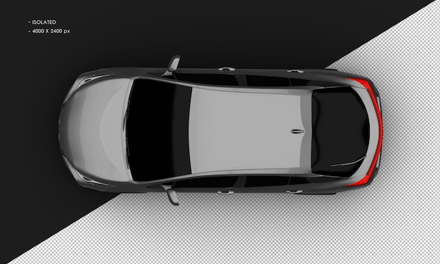 Realistisch isolierter schwarzer Luxus-Hybrid-Stadtlimousine aus der Oberseite