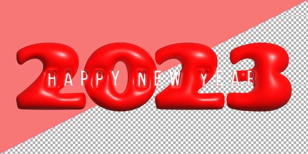 Realistische 3d-beschilderung 2023 für neujahrsfeier design happy new year concept