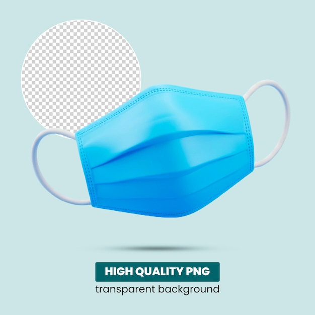 Realistische 3D-blaue chirurgische Maske