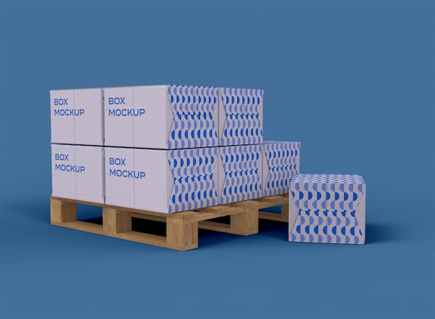 Realistische 3d-design-vorlage cube box