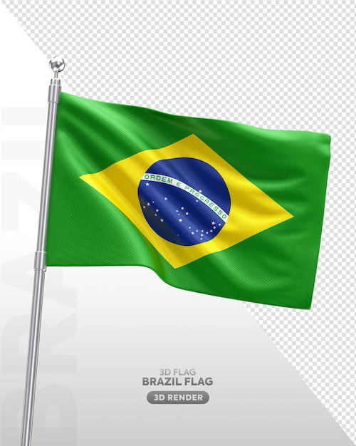 PSD realistische 3d-flagge brasiliens