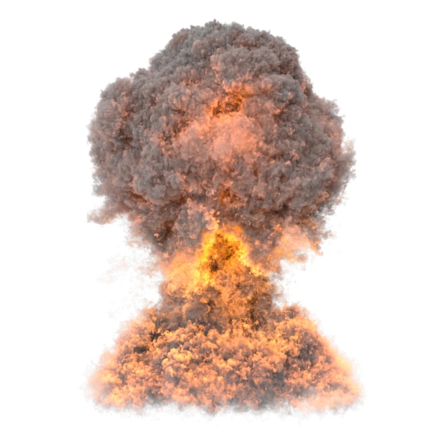 Realistische 3D-PSD-Dateien für nukleare Explosionen mit detaillierter Atom- und Sprengkunst
