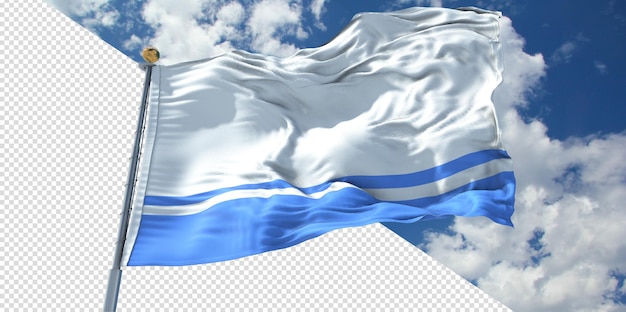 Realistische 3d-render-flagge der republik altai transparent