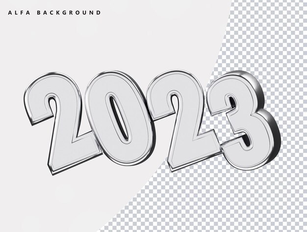 Realistische 3D-Rendering 2023 Neujahr Texteffekt
