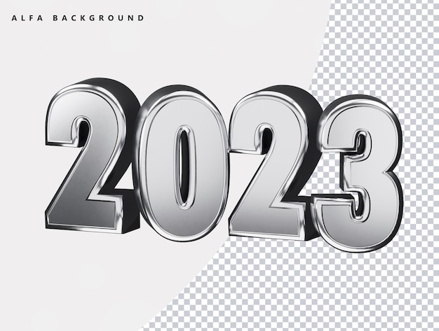 Realistische 3D-Rendering 2023 Neujahr Texteffekt