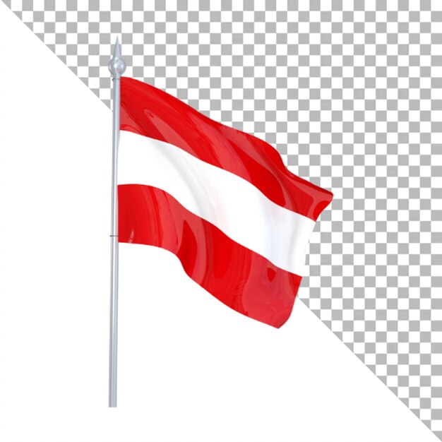 Realistische 3D-Rendering der österreichischen Flagge, die im Wind weht