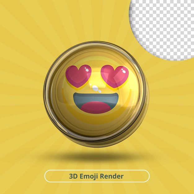 Realistische 3D-Rendering Liebe Herz Augen Emoji