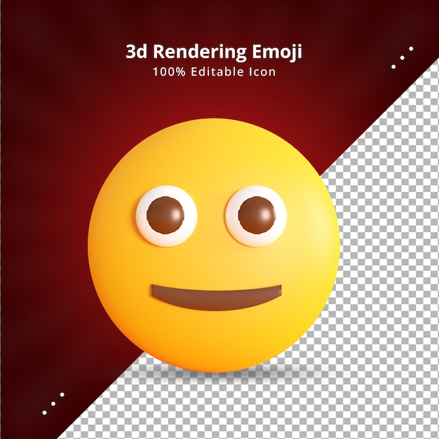 Realistische 3d-rendering unamüsierte lächelnreaktion emoji