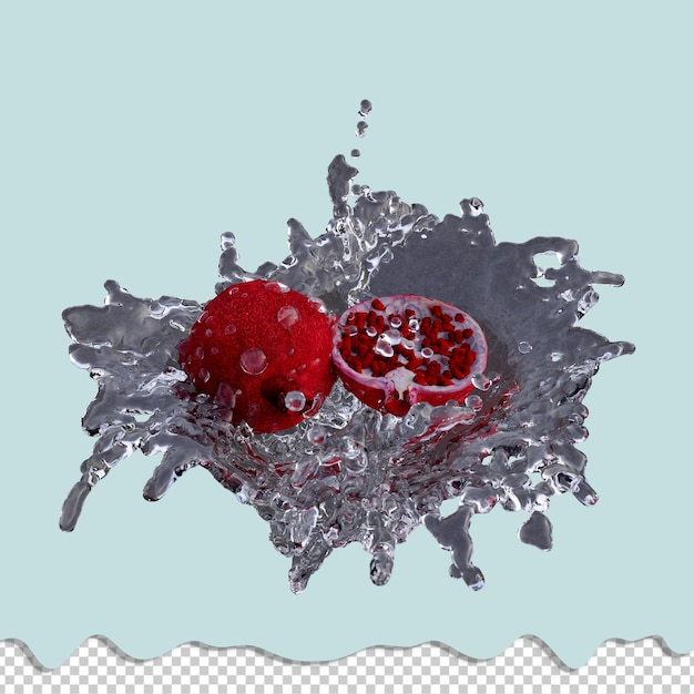 Realistische 3d-rendering von granatapfel-frucht am besten für kommerzielle und design-zwecke