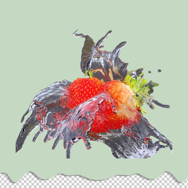 PSD realistische 3d-rendering von strawberry am besten für kommerzielle und design-zwecke