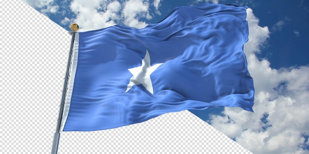 PSD realistische 3d-renderings somalia-flagge transparent