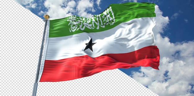 Realistische 3D-Renderings Somaliland-Flagge transparent