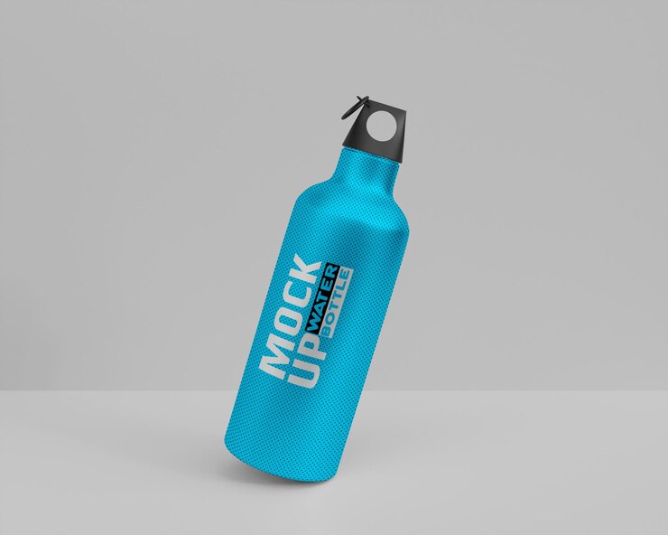 Realistische 3D-Wasserflasche und Sportwasserflasche