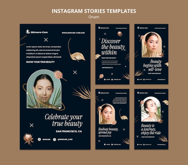 Realistische Beauty-Konzept-Instagram-Geschichten