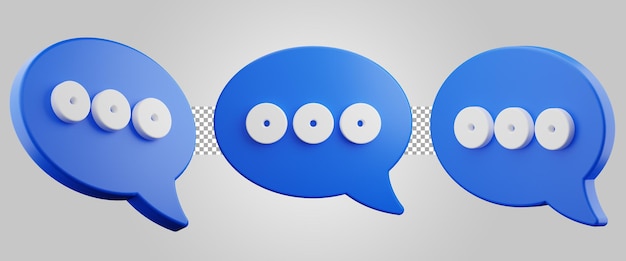 Realistische blaue und weiße Blasen-Chat-Diskussionskommunikation. 3D-Illustration