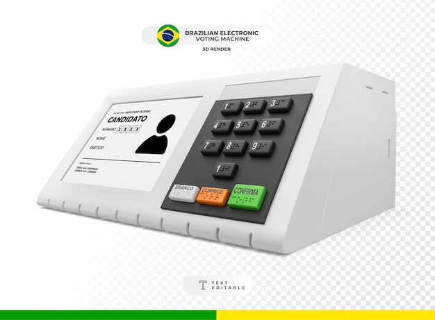 Realistische brasilianische elektronische Stimmzettel-Mockup in 3D für Wahlprozesse