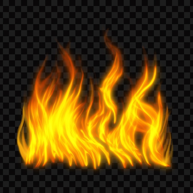 Realistische brennende Feuerflamme auf schwarzem Hintergrund PNG Realistischer Feuereffekt