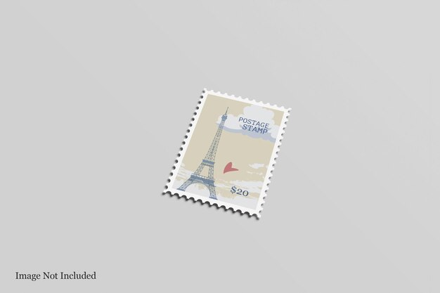PSD realistische briefmarken-attrappe