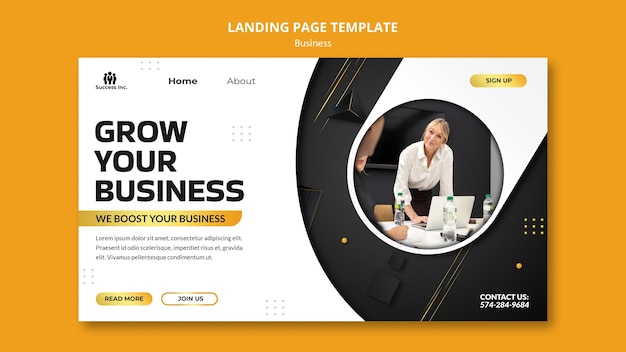 PSD realistische business-landing-page-designvorlage