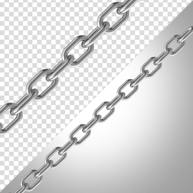 realistische Chrom-Metallketten, transparenter Hintergrund