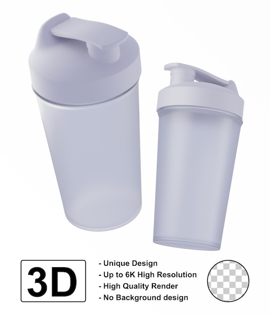 Realistische darstellung von protein-shake-trinkflasche 3d