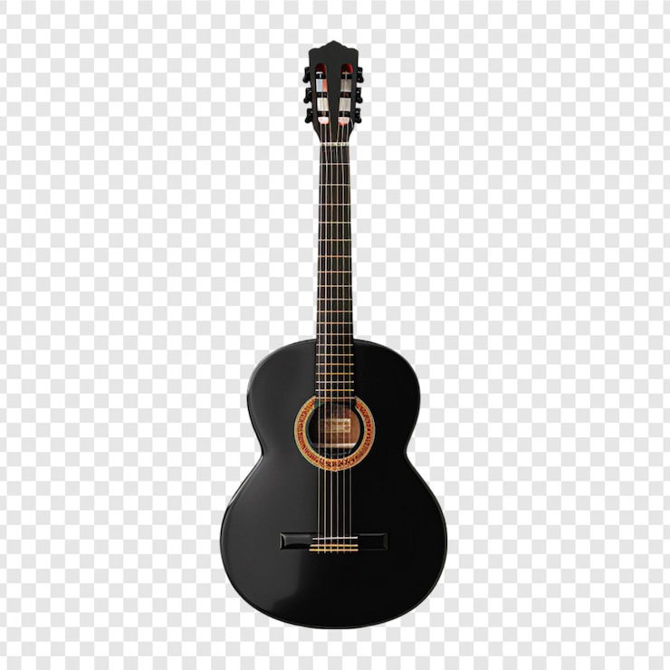PSD realistische gitarre isoliert auf durchsichtigem hintergrund