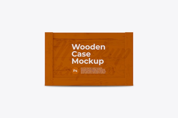 Realistische holzkiste verpackung mockup