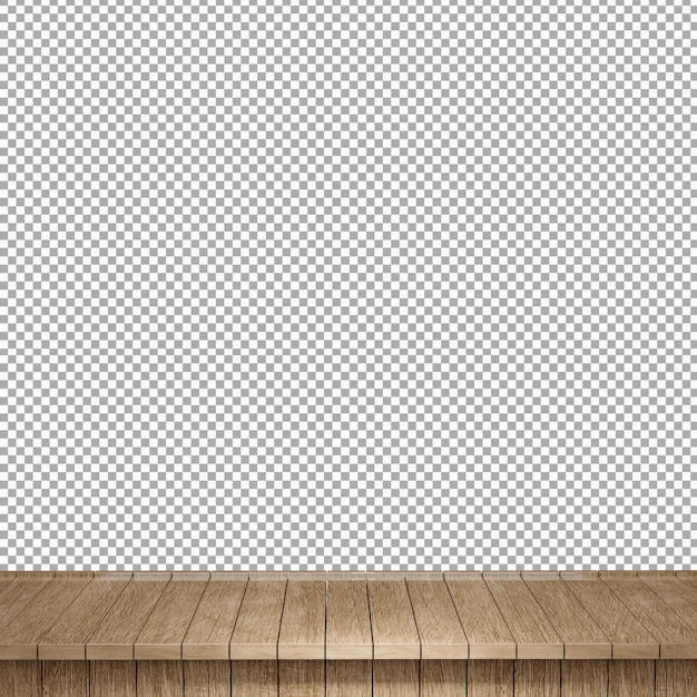 Realistische Holztischplatte Vorderansicht 3d Render isoliert