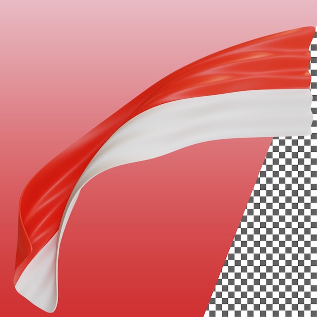 Realistische indonesische Flagge 3D-Rendering