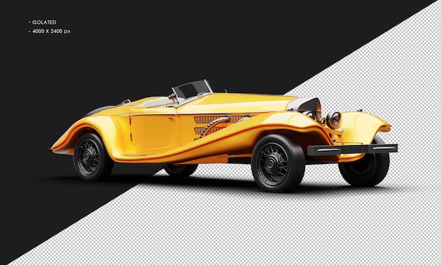 PSD realistische isolierte metallische orange elegante klassische oldtimer von rechts vorne