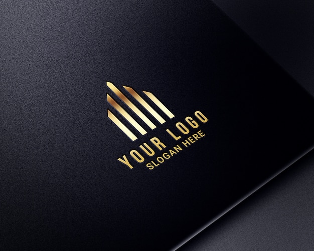 Realistische luxusgold-logo-modelle