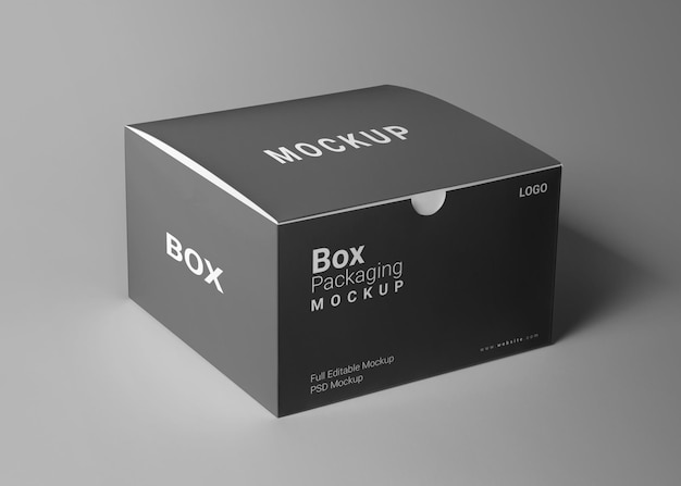 Realistische Papiergeschenkbox Mockup Design Produktverpackung schwarze Farbe