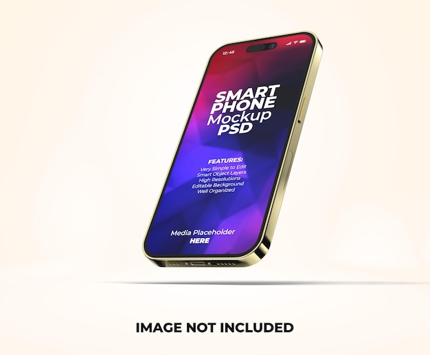 Realistische premium-smartphone-app-präsentationsbildschirm-mockup-vorlage mit transparentem hintergrund