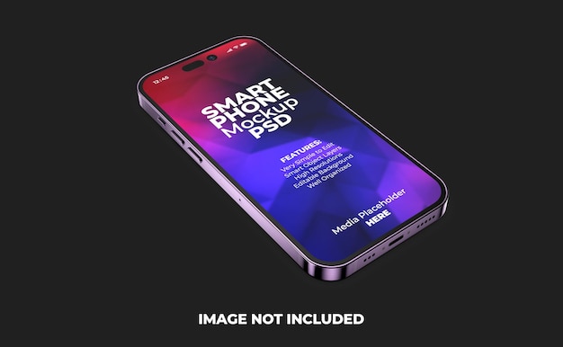 Realistische premium-smartphone-app-präsentationsbildschirm-mockup-vorlage mit transparentem hintergrund