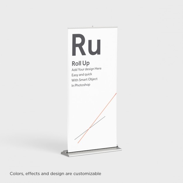 Realistische Roll-up-Präsentation