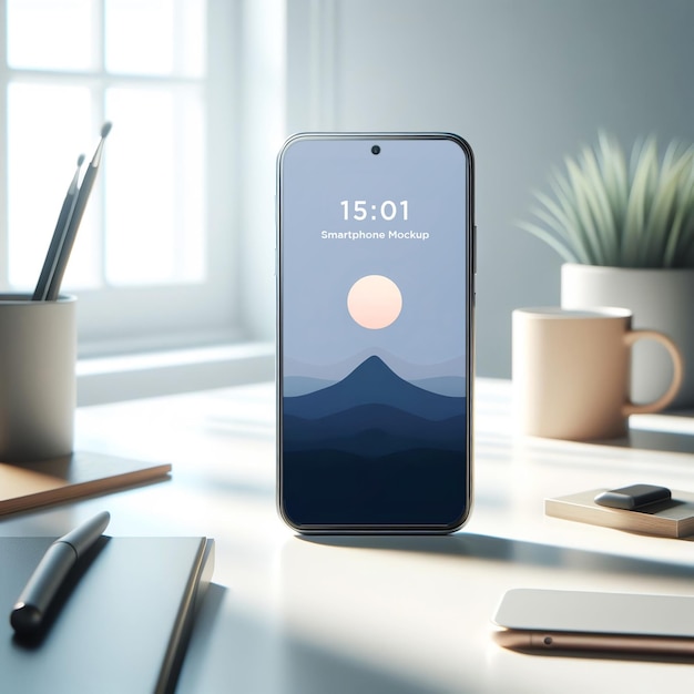 Realistische schwarze smartphone-mockup-vorlage